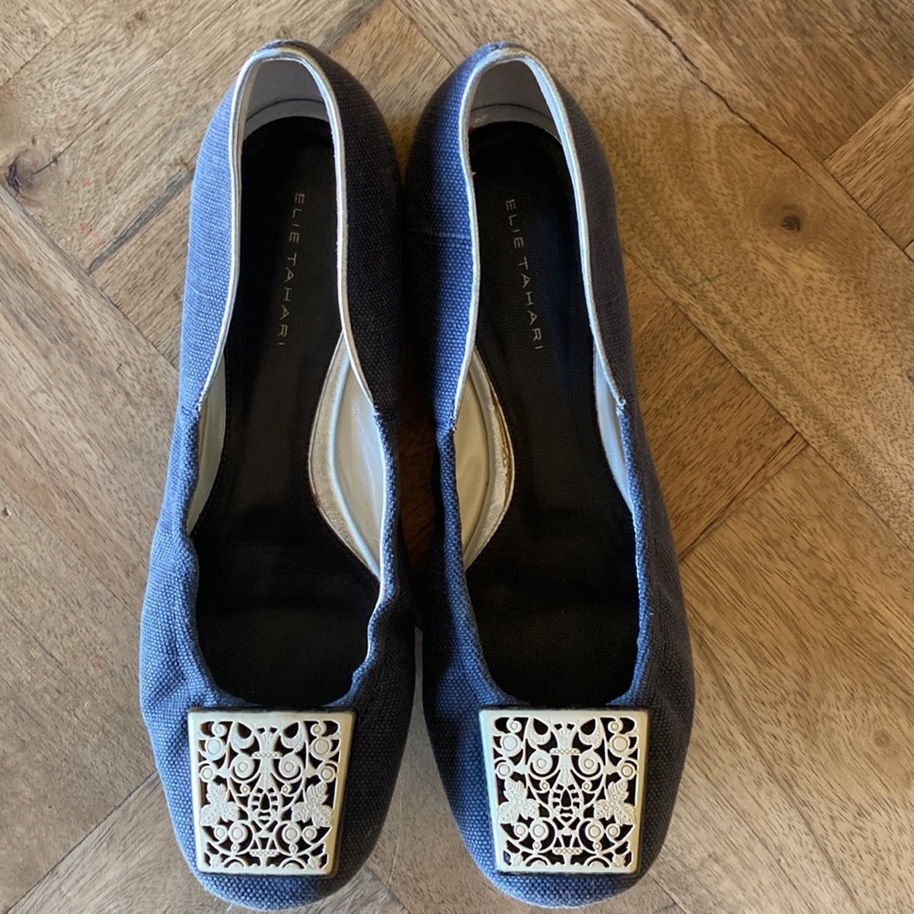 Elie Tahari  linen ballet flats. Size 38 1/2 - Picture 4 of 9
